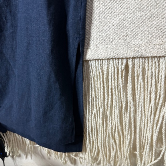 TAYLOR STITCH navy blue Loma linen midi dress M - Picture 4 of 11